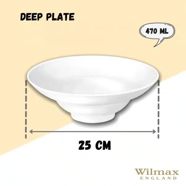 Deep Plate 25 Cm 470 Ml | Tableware | WhitCo